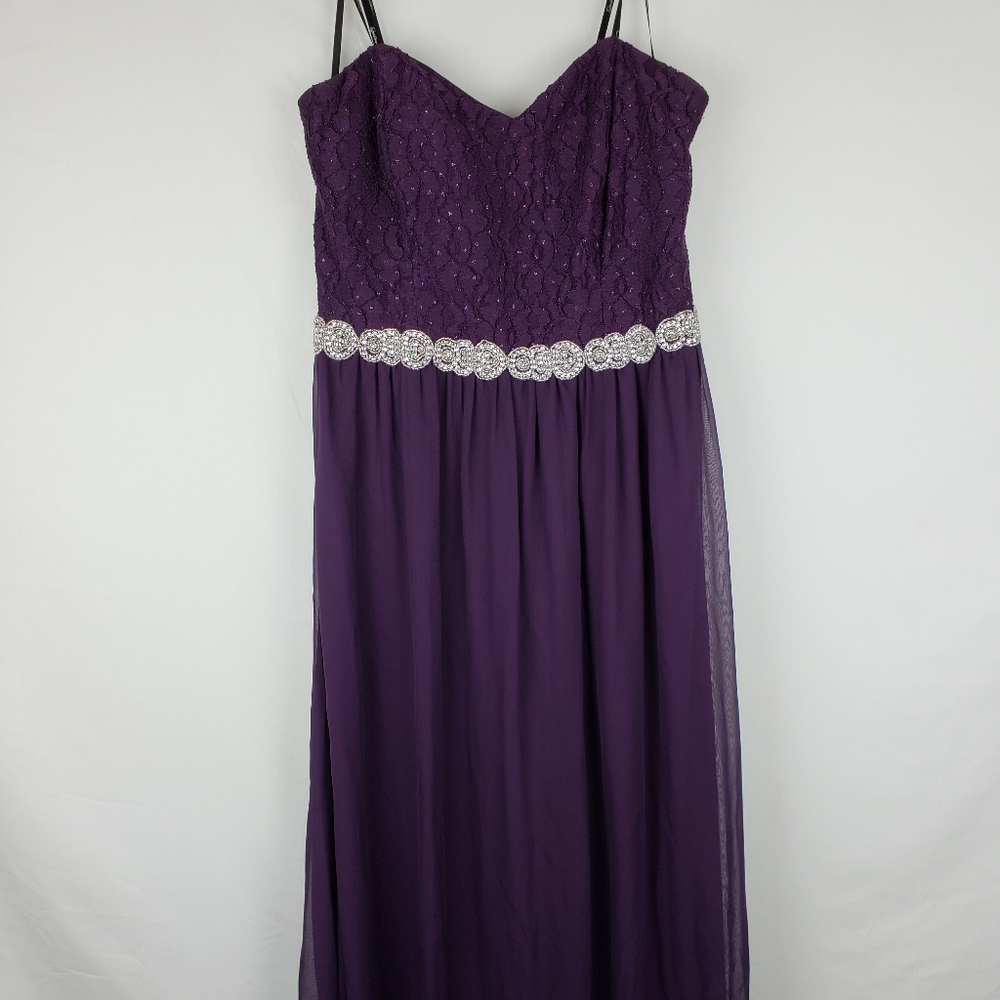 Speechless Purple Strapless Formal Dress Size 17
